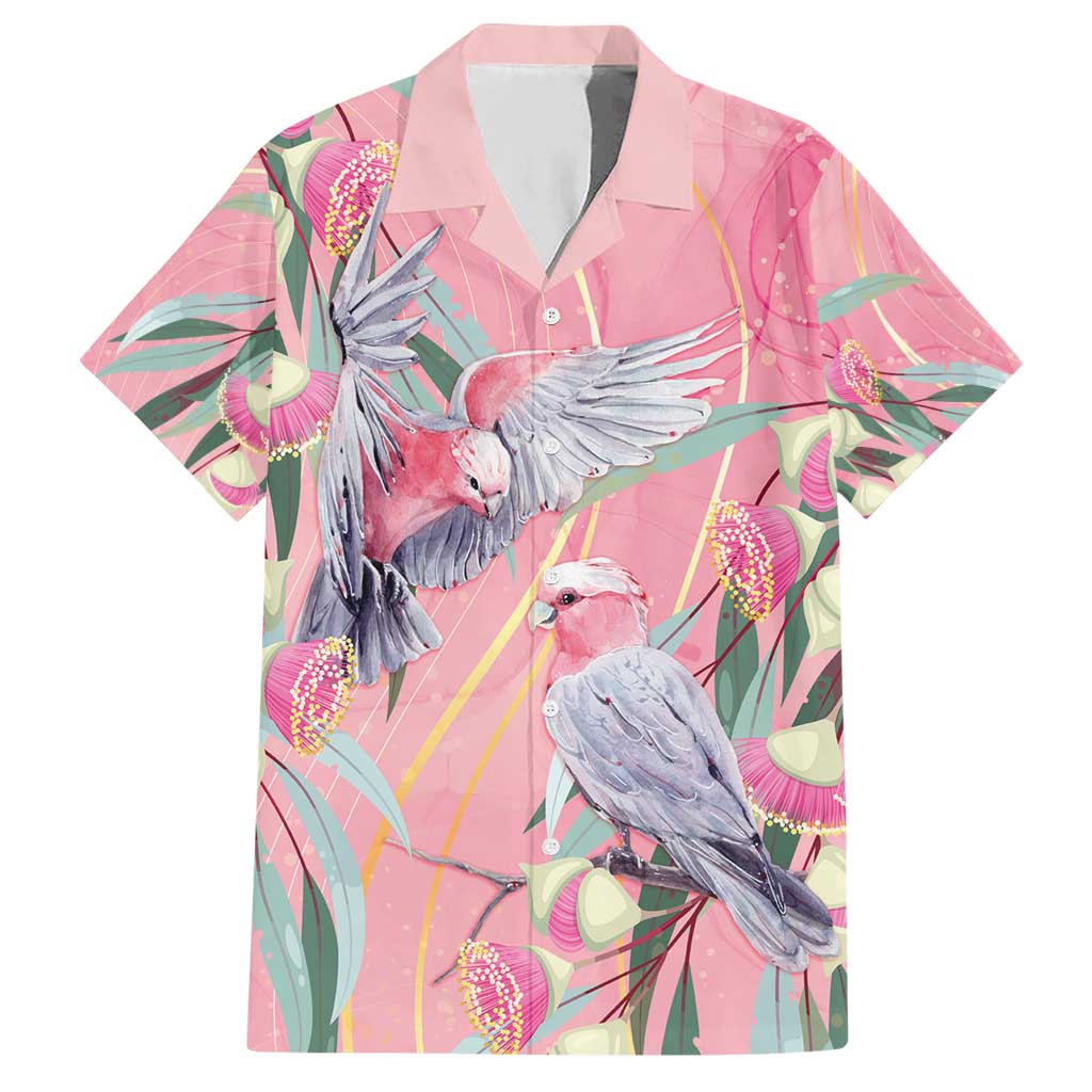 Australia Breast Cancer Awareness Family Matching Short Sleeve Bodycon Dress and Hawaiian Shirt Pink Galah with Eucalyptus Flowers - Vibe Hoodie