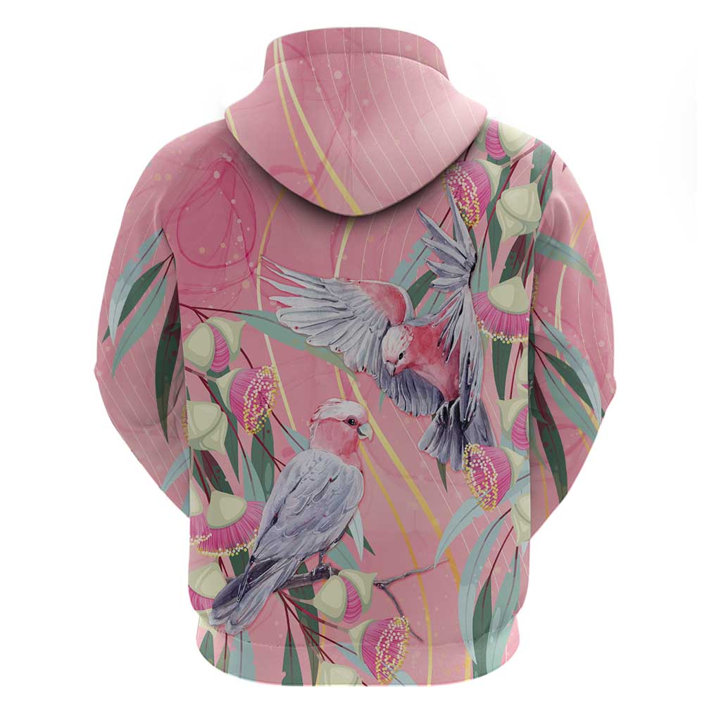 Australia Breast Cancer Awareness Hoodie Pink Galah with Eucalyptus Flowers - Vibe Hoodie