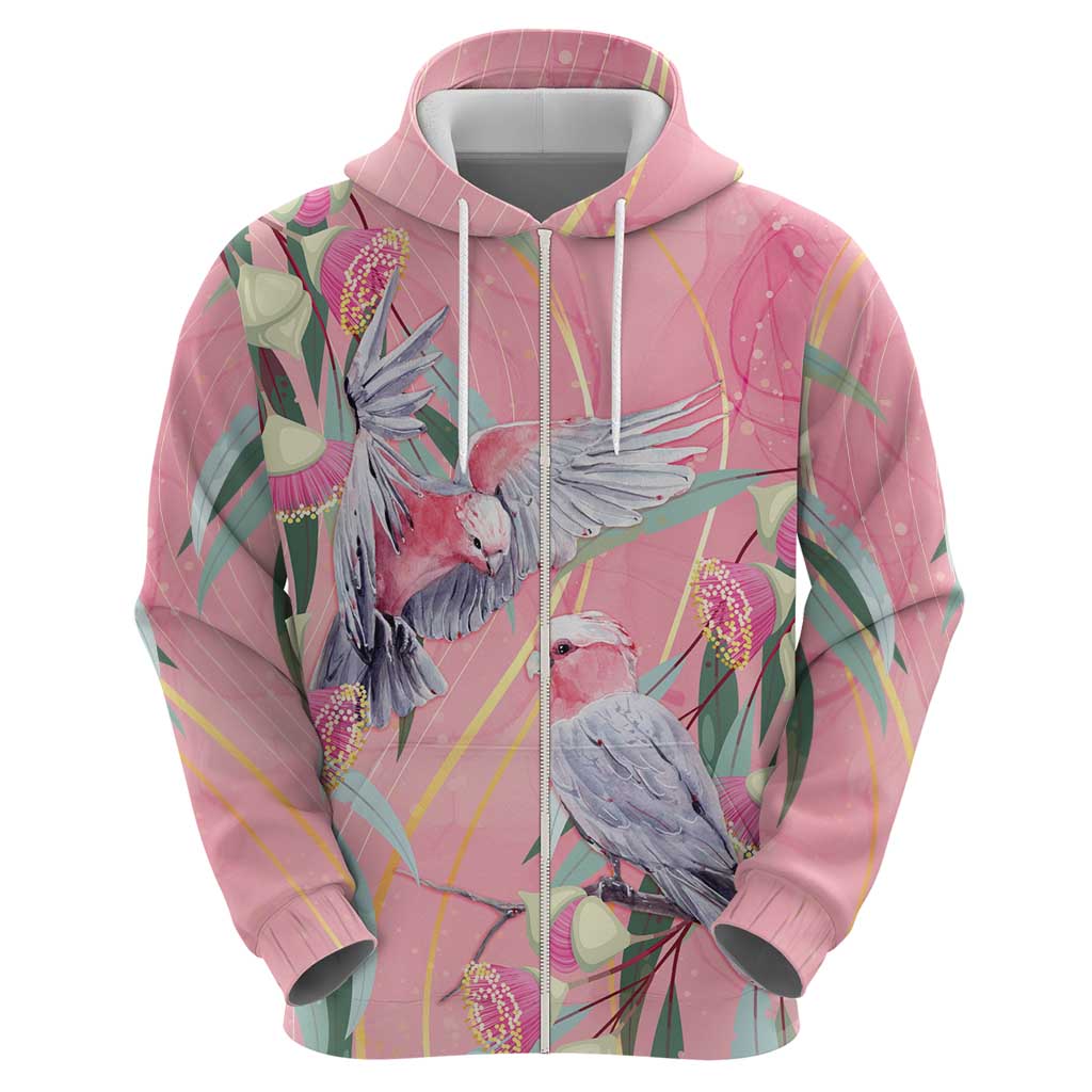 Australia Breast Cancer Awareness Hoodie Pink Galah with Eucalyptus Flowers - Vibe Hoodie