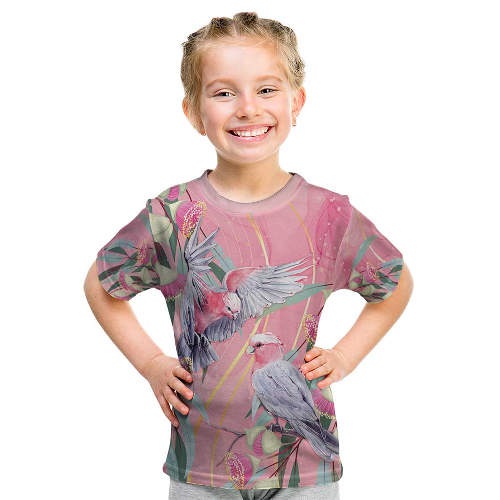 Australia Breast Cancer Awareness Kid T Shirt Pink Galah with Eucalyptus Flowers - Vibe Hoodie