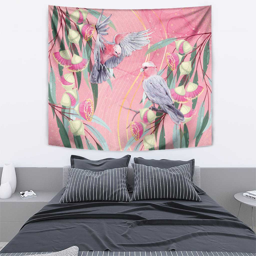 Australia Breast Cancer Awareness Tapestry Pink Galah with Eucalyptus Flowers - Vibe Hoodie