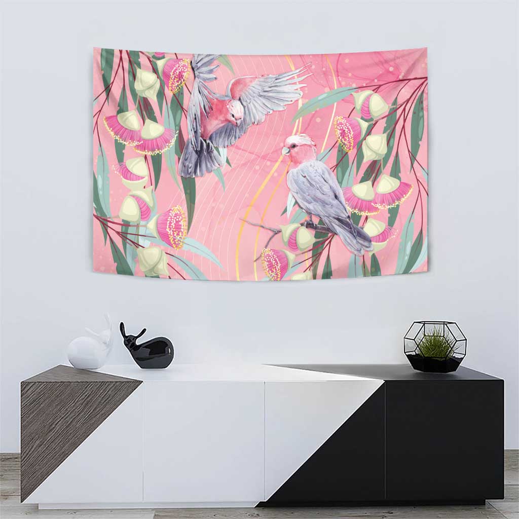 Australia Breast Cancer Awareness Tapestry Pink Galah with Eucalyptus Flowers - Vibe Hoodie