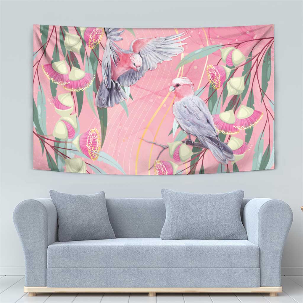 Australia Breast Cancer Awareness Tapestry Pink Galah with Eucalyptus Flowers - Vibe Hoodie