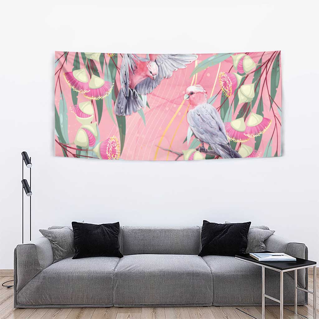 Australia Breast Cancer Awareness Tapestry Pink Galah with Eucalyptus Flowers - Vibe Hoodie