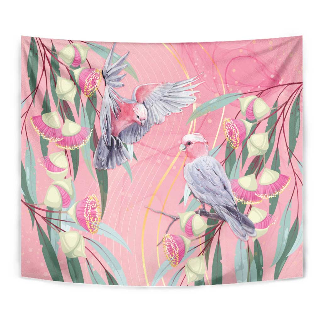 Australia Breast Cancer Awareness Tapestry Pink Galah with Eucalyptus Flowers - Vibe Hoodie
