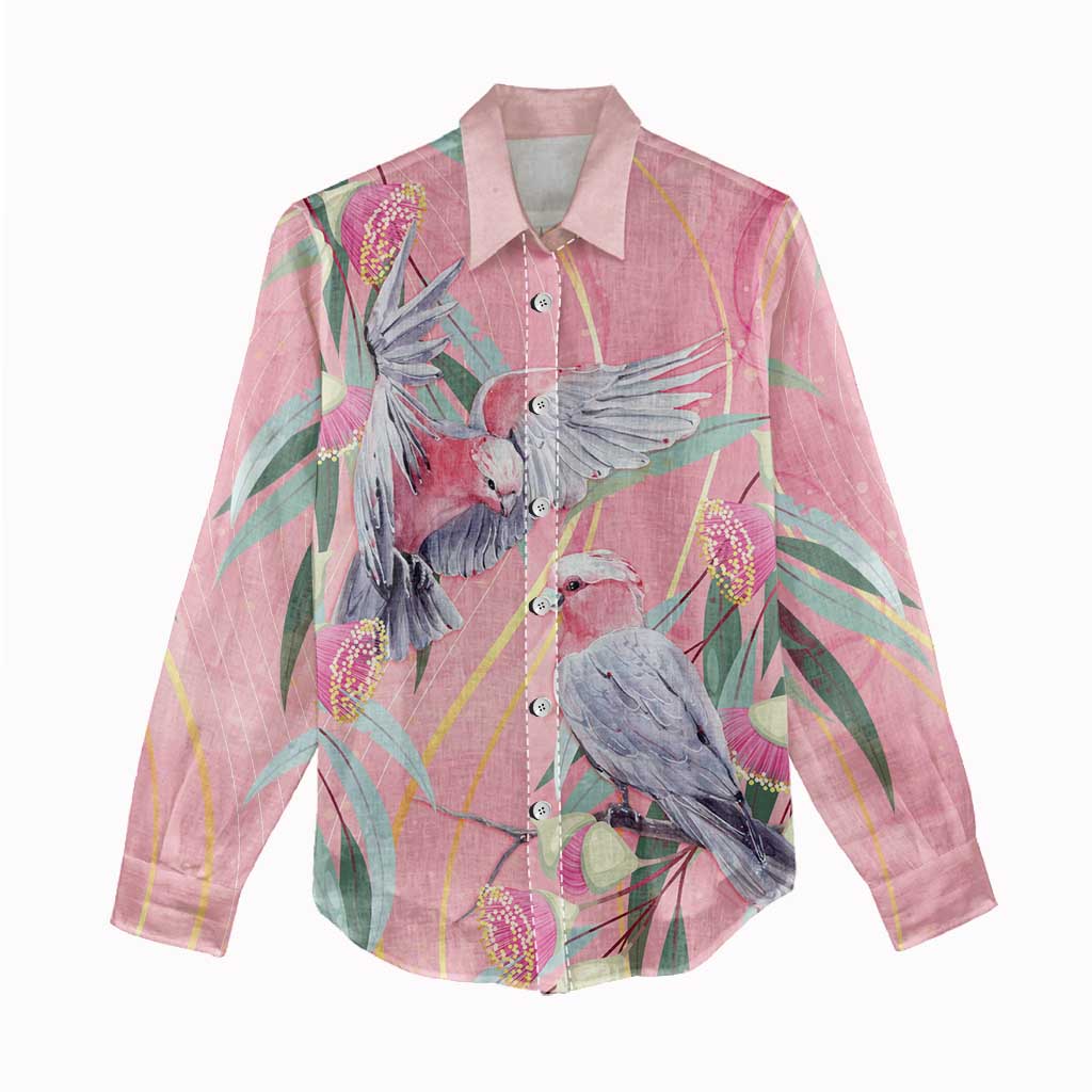 Australia Breast Cancer Awareness Women Casual Shirt Pink Galah with Eucalyptus Flowers - Vibe Hoodie