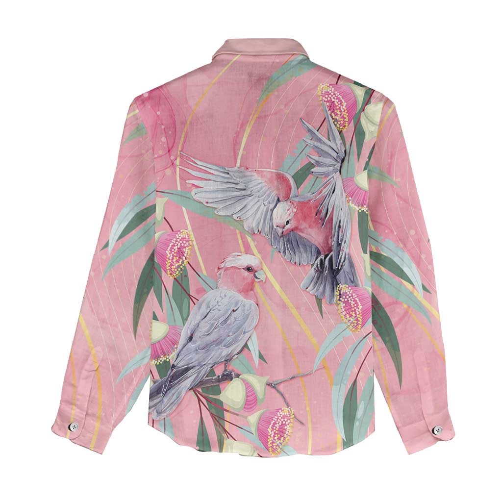 Australia Breast Cancer Awareness Women Casual Shirt Pink Galah with Eucalyptus Flowers - Vibe Hoodie