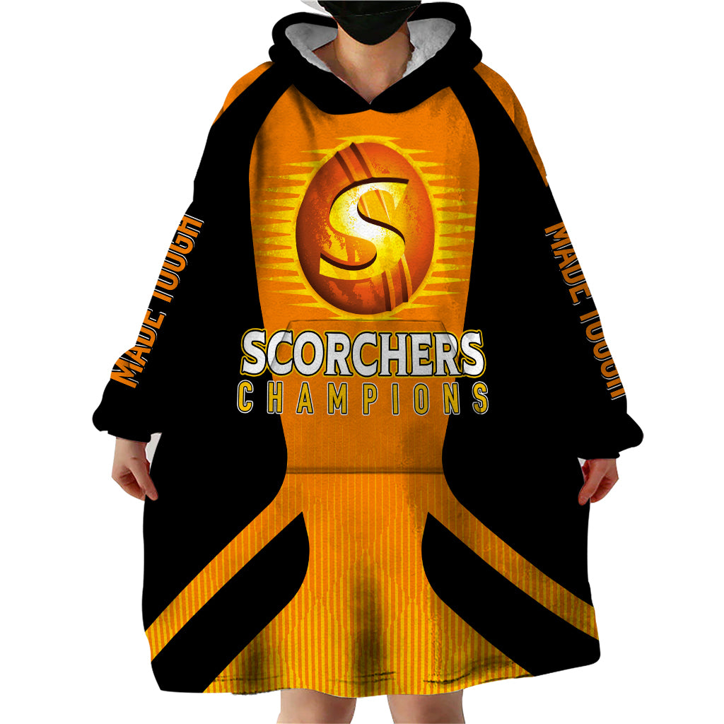 Custom Scorchers Cricket Champions 2023 Wearable Blanket Hoodie Made Tough - Vibe Hoodie Shop