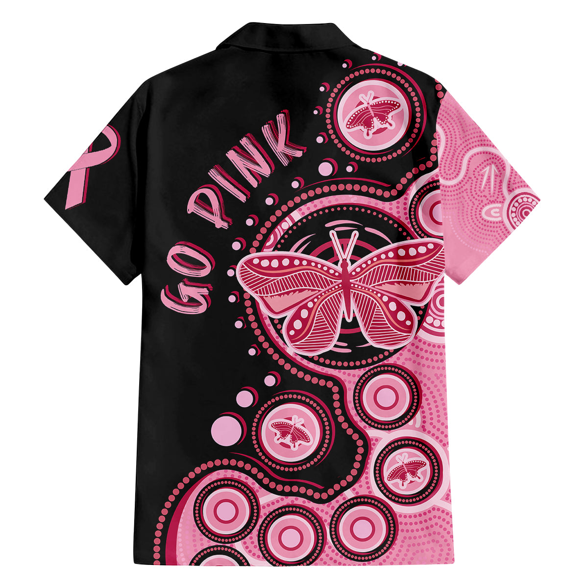 australia-indigenous-family-matching-long-sleeve-bodycon-dress-and-hawaiian-shirt-breast-cancer-ribbon-butterfly-aboriginal-arts