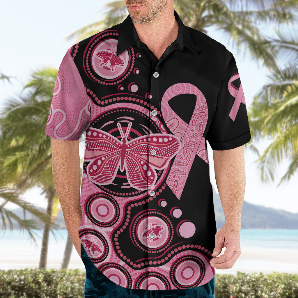 Australia Indigenous Hawaiian Shirt Breast Cancer Ribbon Butterfly Aboriginal Arts - Vibe Hoodie Shop