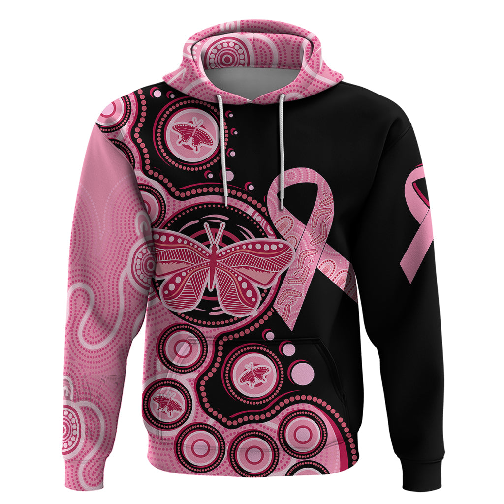Australia Indigenous Hoodie Breast Cancer Ribbon Butterfly Aboriginal Arts LT7 - Vibe Hoodie Shop