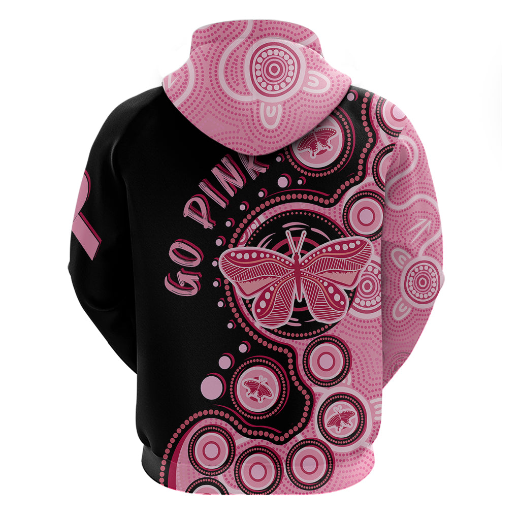 Australia Indigenous Hoodie Breast Cancer Ribbon Butterfly Aboriginal Arts LT7 - Vibe Hoodie Shop