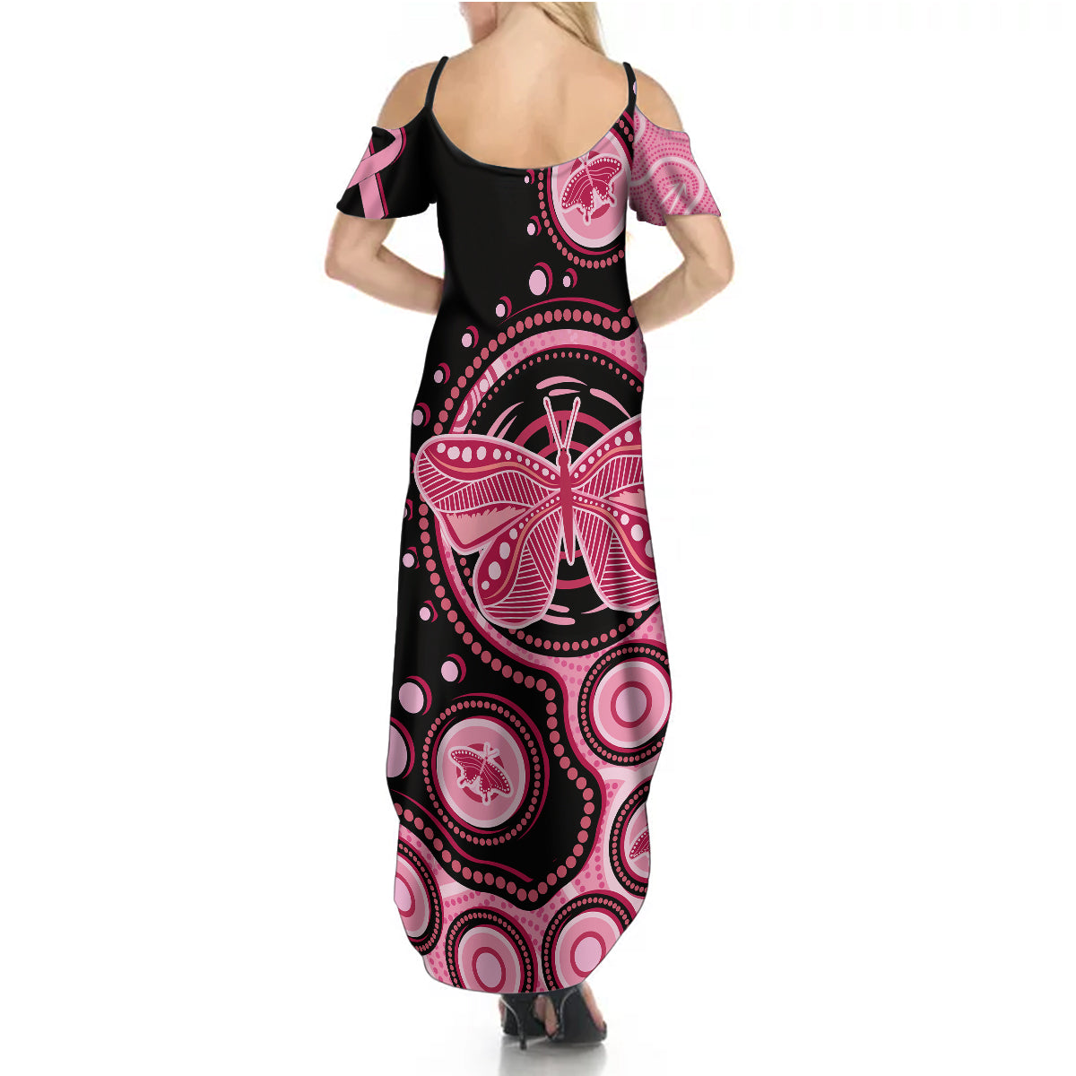 australia-indigenous-summer-maxi-dress-breast-cancer-ribbon-butterfly-aboriginal-arts