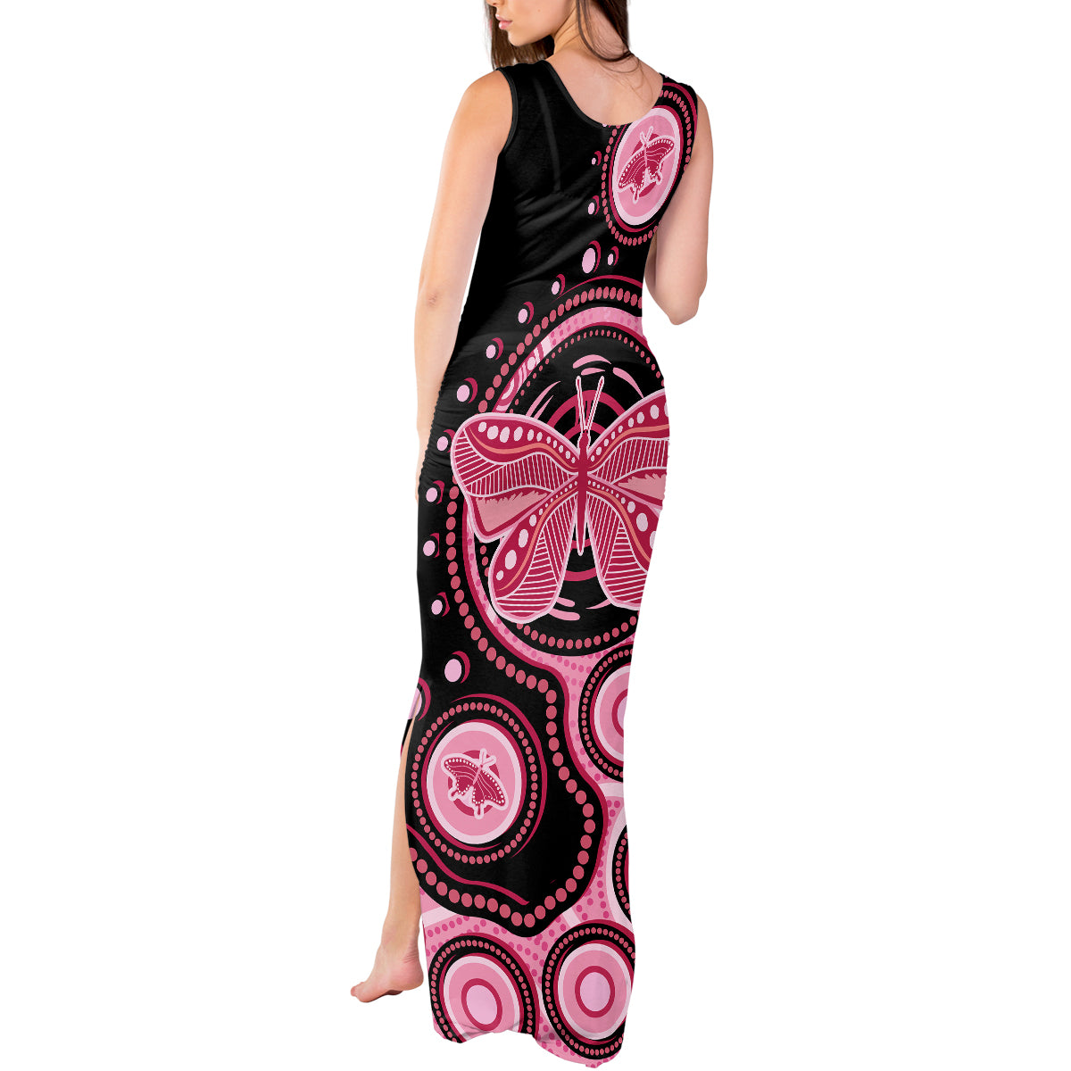 australia-indigenous-tank-maxi-dress-breast-cancer-ribbon-butterfly-aboriginal-arts