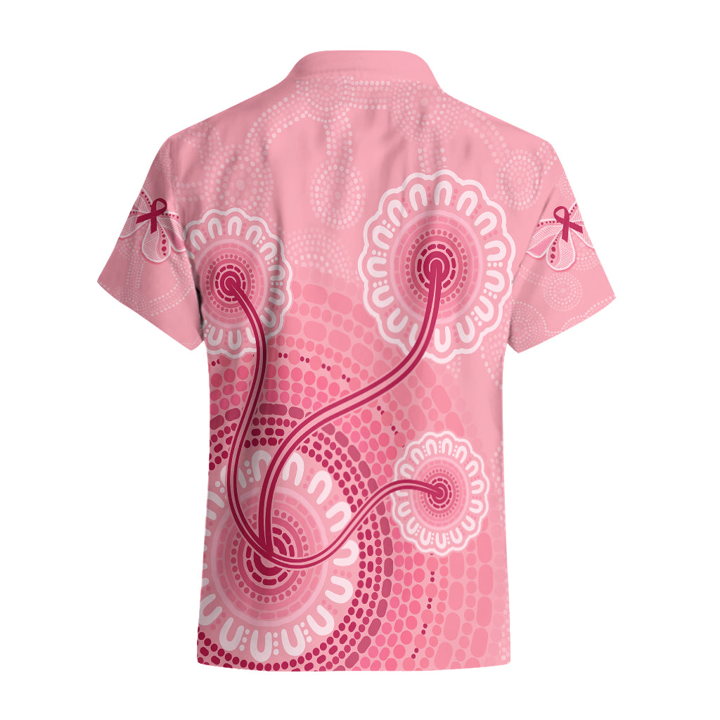 Australia Indigenous Hawaiian Shirt Breast Cancer Ribbon Aboriginal Art - Pink - Vibe Hoodie Shop