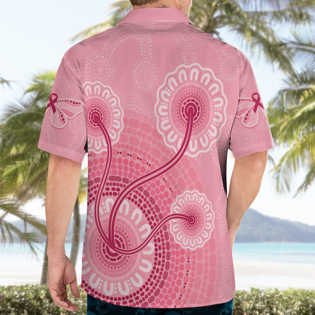 Australia Indigenous Hawaiian Shirt Breast Cancer Ribbon Aboriginal Art - Pink - Vibe Hoodie Shop