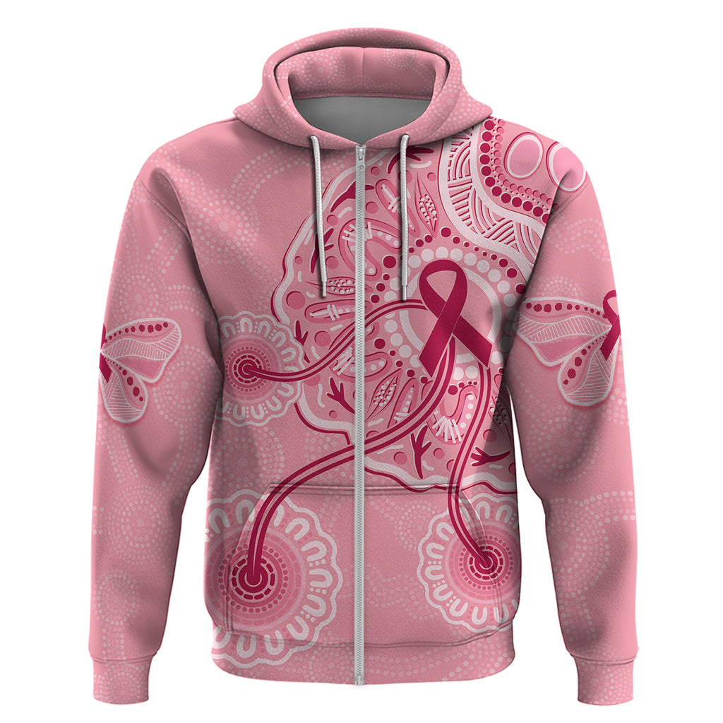 Australia Indigenous Hoodie Breast Cancer Ribbon Aboriginal Art - Pink LT7 - Vibe Hoodie Shop