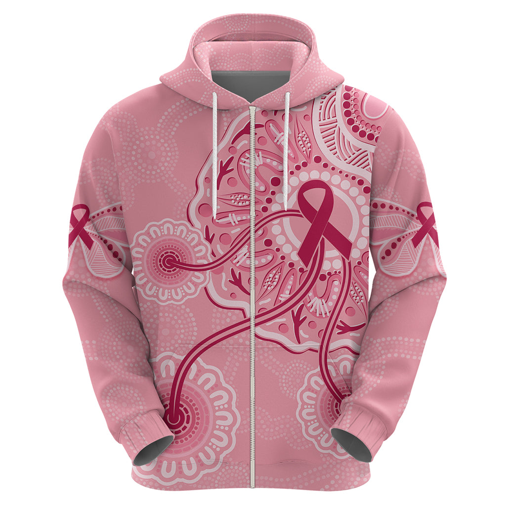 Australia Indigenous Hoodie Breast Cancer Ribbon Aboriginal Art - Pink LT7 - Vibe Hoodie Shop