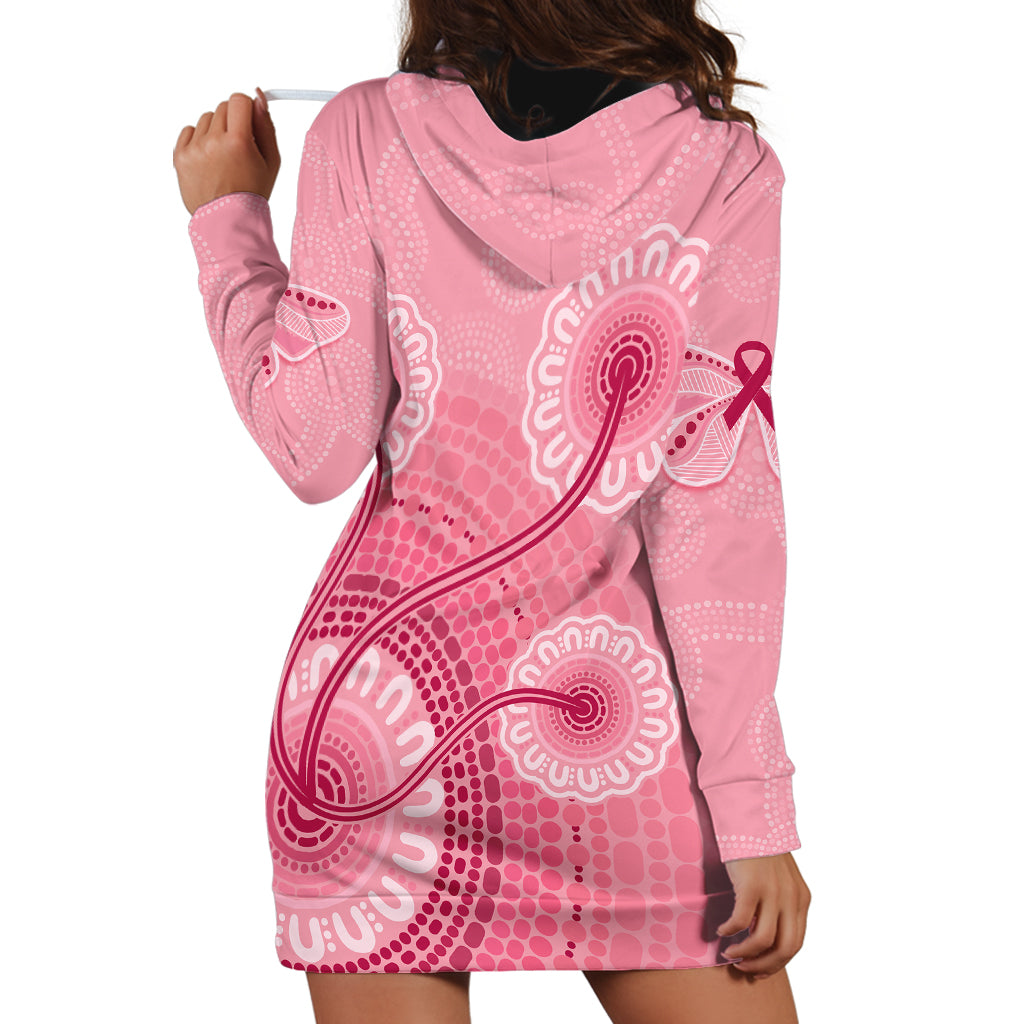 Australia Indigenous Hoodie Dress Breast Cancer Ribbon Aboriginal Art - Pink - Vibe Hoodie Shop