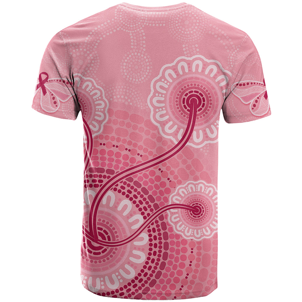 Australia Indigenous T Shirt Breast Cancer Ribbon Aboriginal Art - Pink - Vibe Hoodie Shop