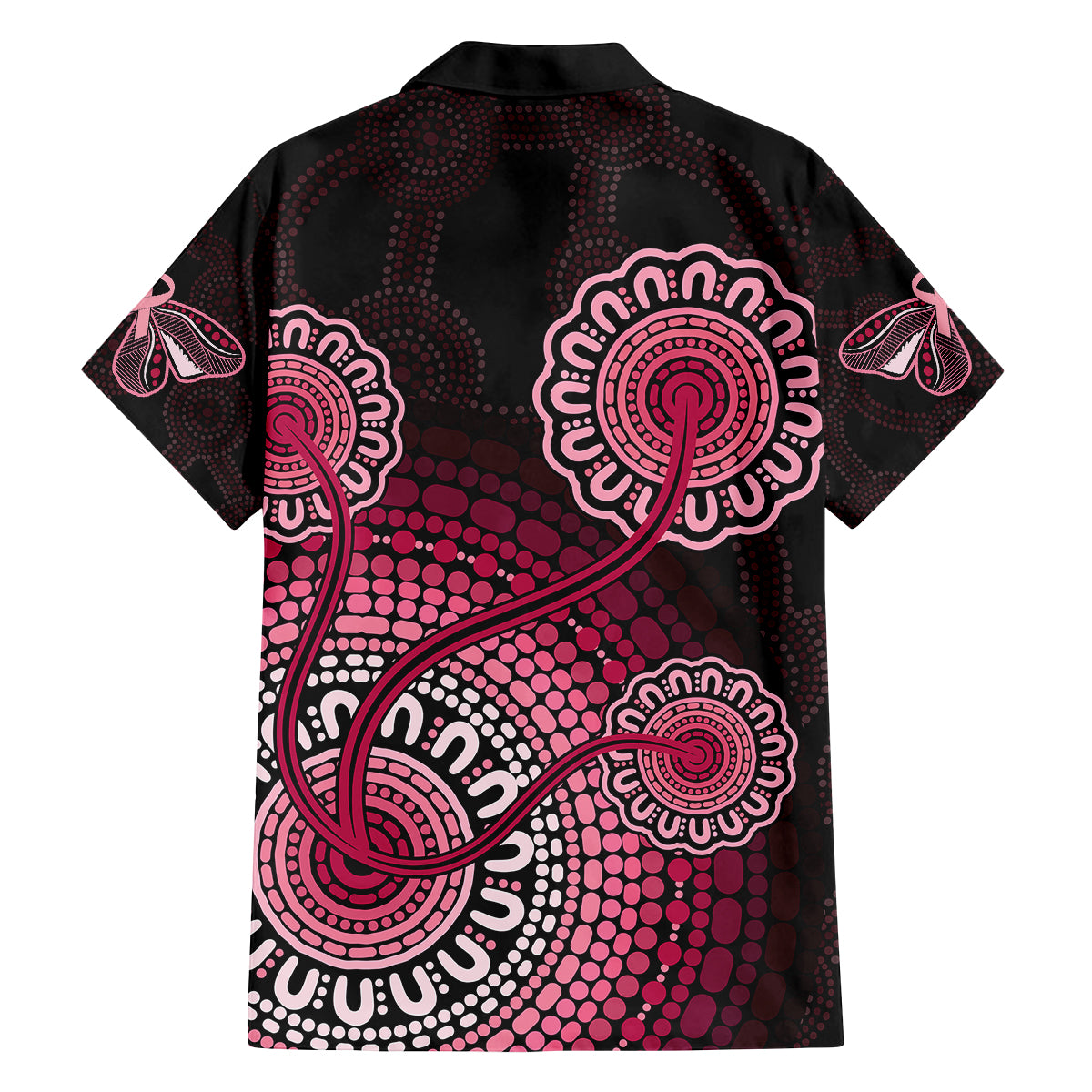 australia-indigenous-family-matching-mermaid-dress-and-hawaiian-shirt-breast-cancer-ribbon-aboriginal-art-black