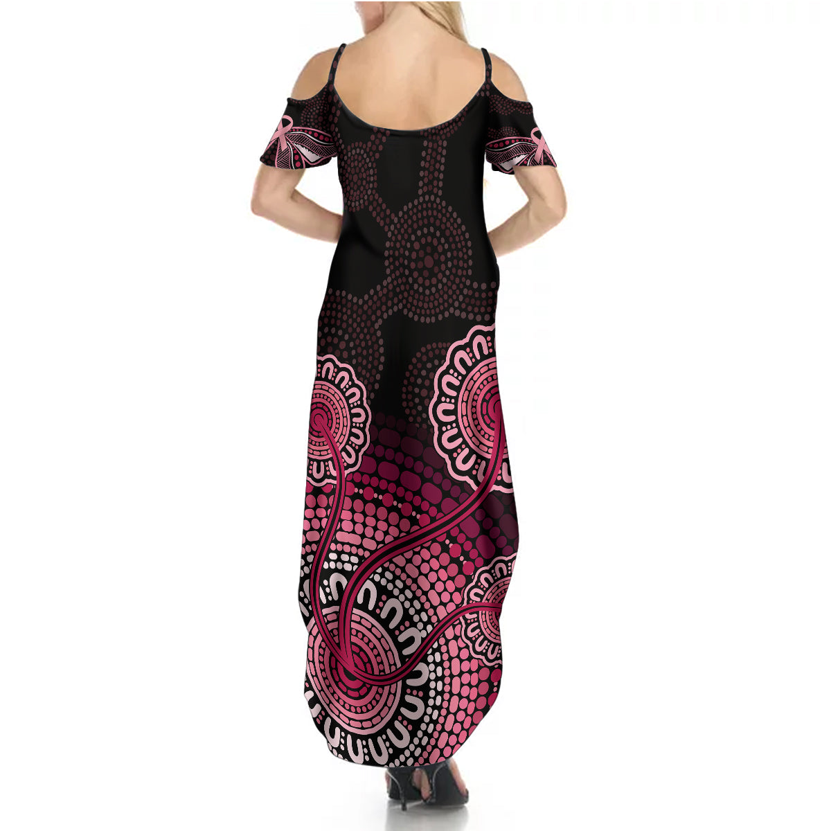 australia-indigenous-summer-maxi-dress-breast-cancer-ribbon-aboriginal-art-black