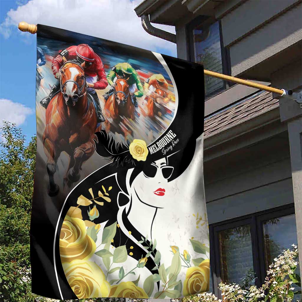 Melbourne Horse Racing Garden Flag Derby Day - Vibe Hoodie Shop