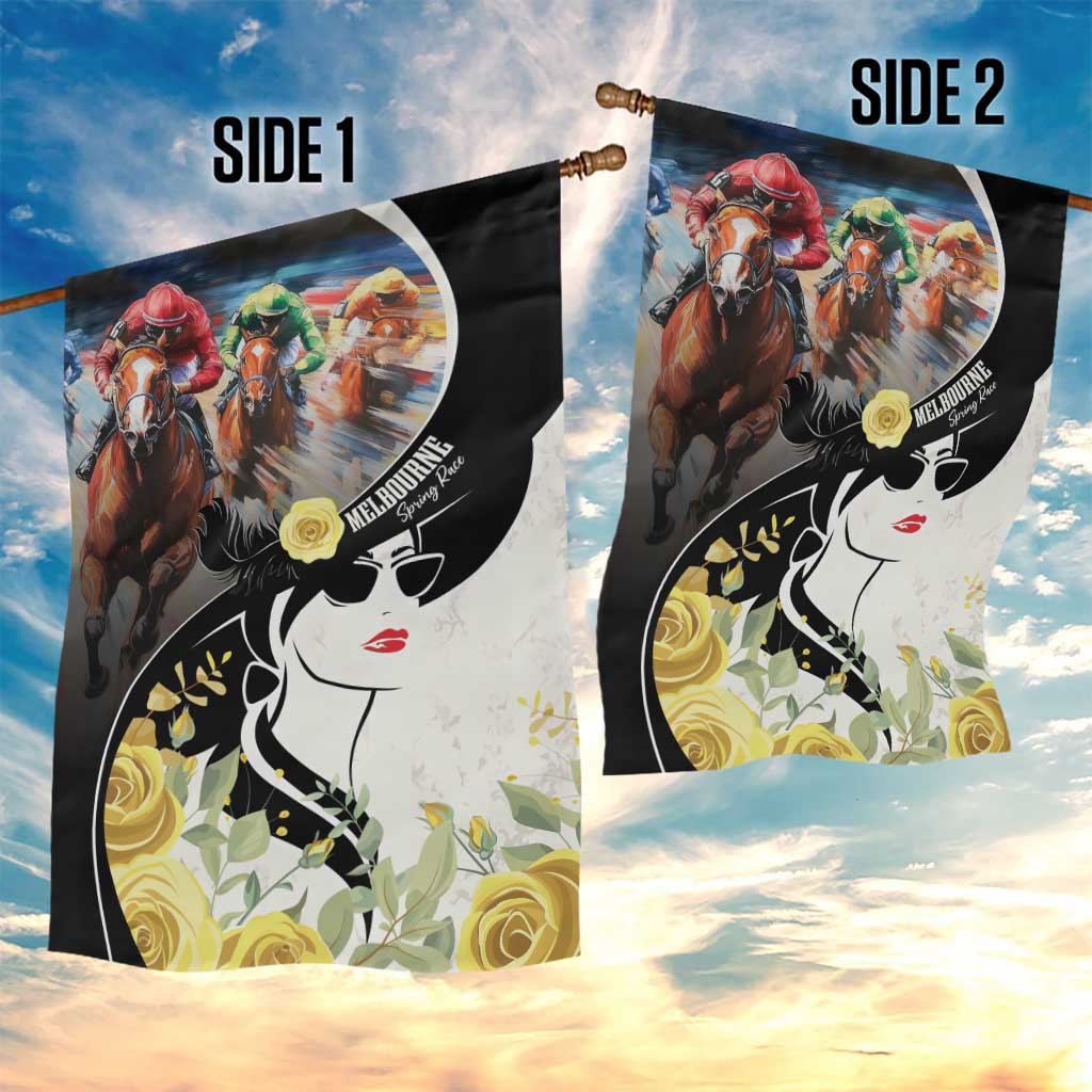 Melbourne Horse Racing Garden Flag Derby Day - Vibe Hoodie Shop