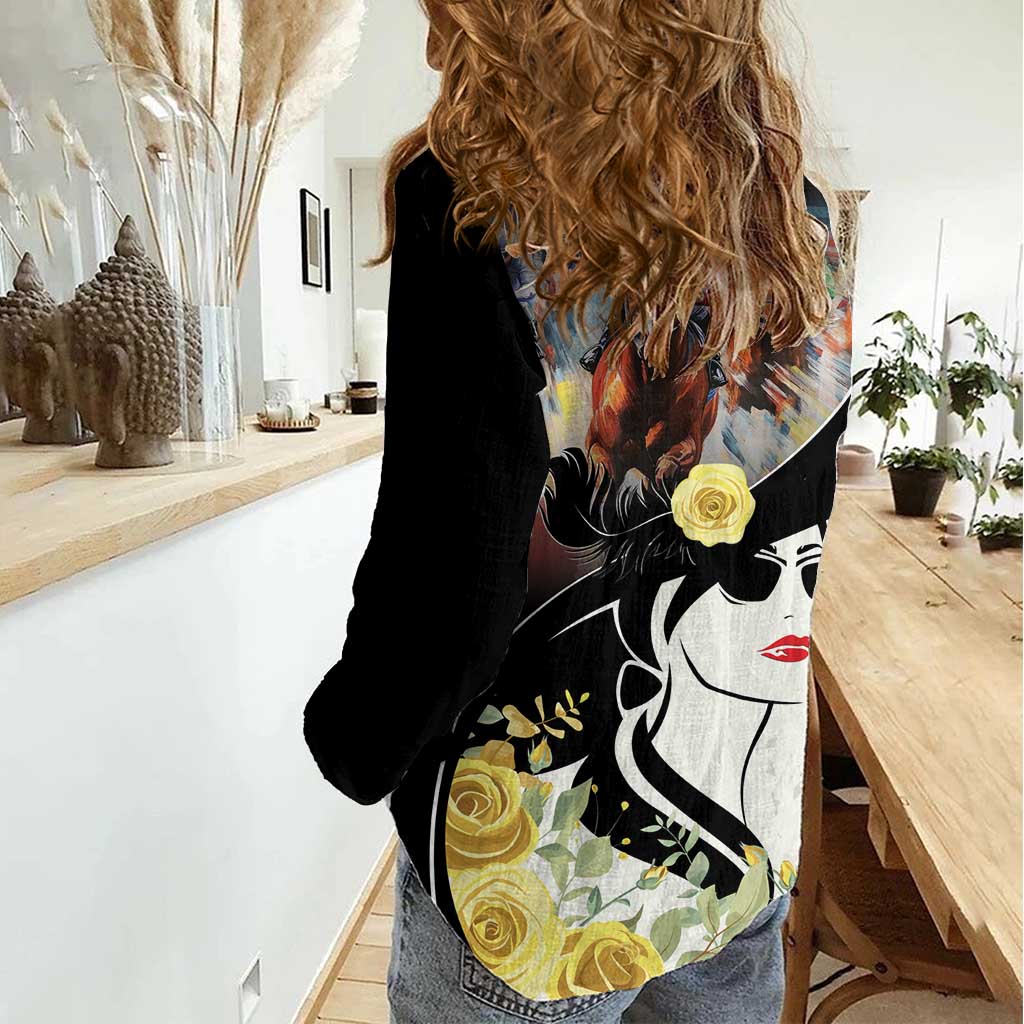 Melbourne Horse Racing Women Casual Shirt Derby Day - Vibe Hoodie Shop