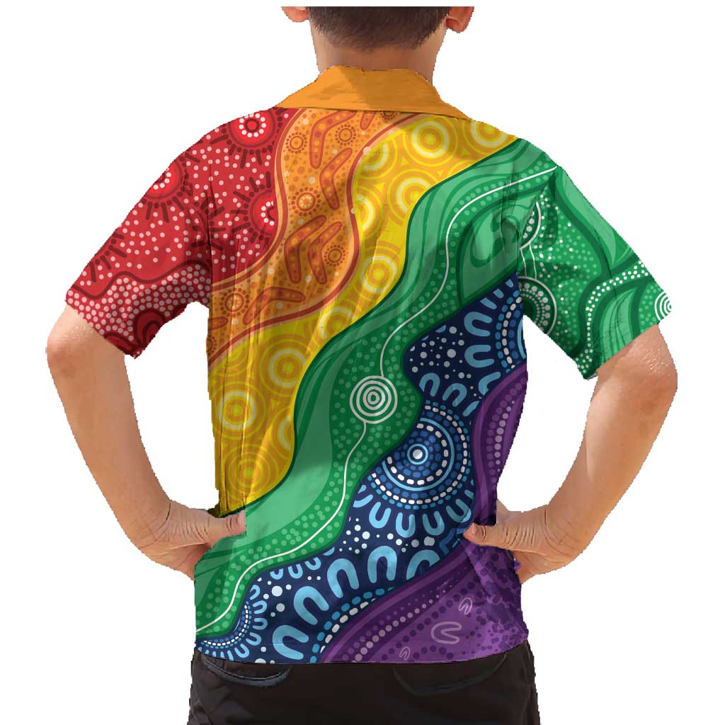 Australia First Nation LGBTQ+ Family Matching Mermaid Dress and Hawaiian Shirt Aboriginal Rainbow Flag