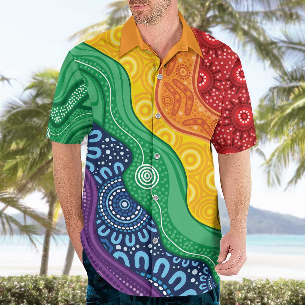 Australia First Nation LGBTQ+ Hawaiian Shirt Aboriginal Rainbow Flag - Vibe Hoodie Shop