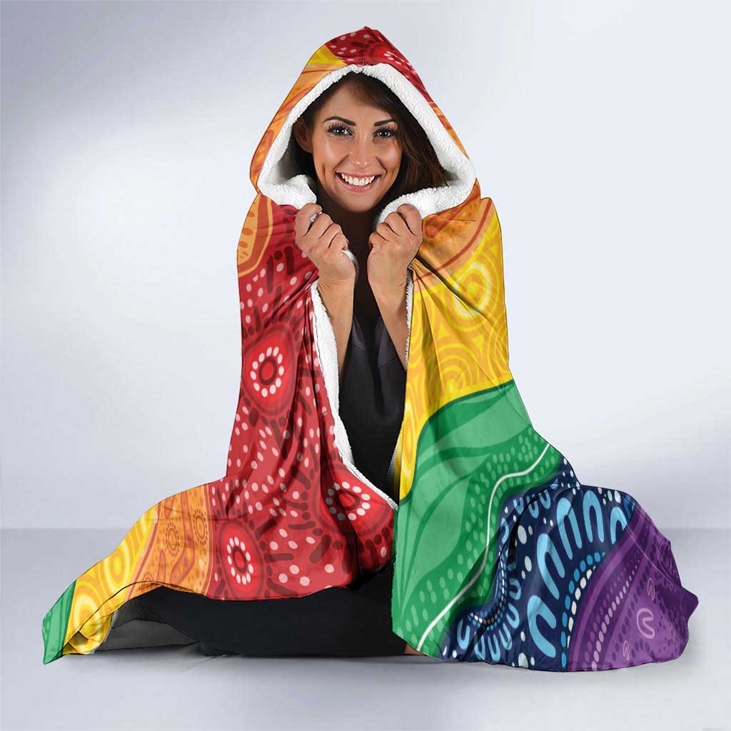 Australia First Nation LGBTQ+ Hooded Blanket Aboriginal Rainbow Flag