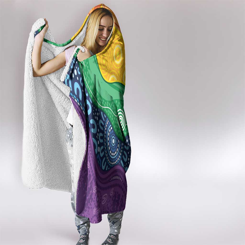 Australia First Nation LGBTQ+ Hooded Blanket Aboriginal Rainbow Flag