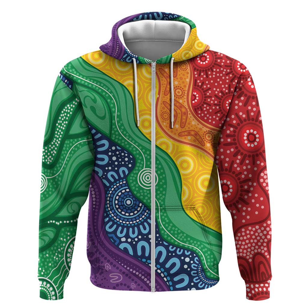 Australia First Nation LGBTQ+ Hoodie Aboriginal Rainbow Flag LT7 - Vibe Hoodie Shop