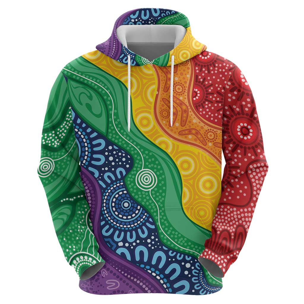 Australia First Nation LGBTQ+ Hoodie Aboriginal Rainbow Flag LT7 - Vibe Hoodie Shop