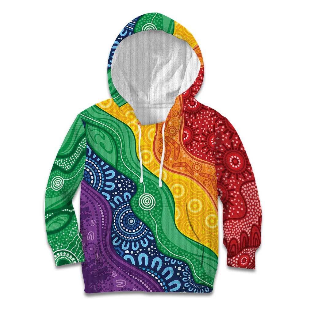 Australia First Nation LGBTQ+ Kid Hoodie Aboriginal Rainbow Flag - Vibe Hoodie Shop