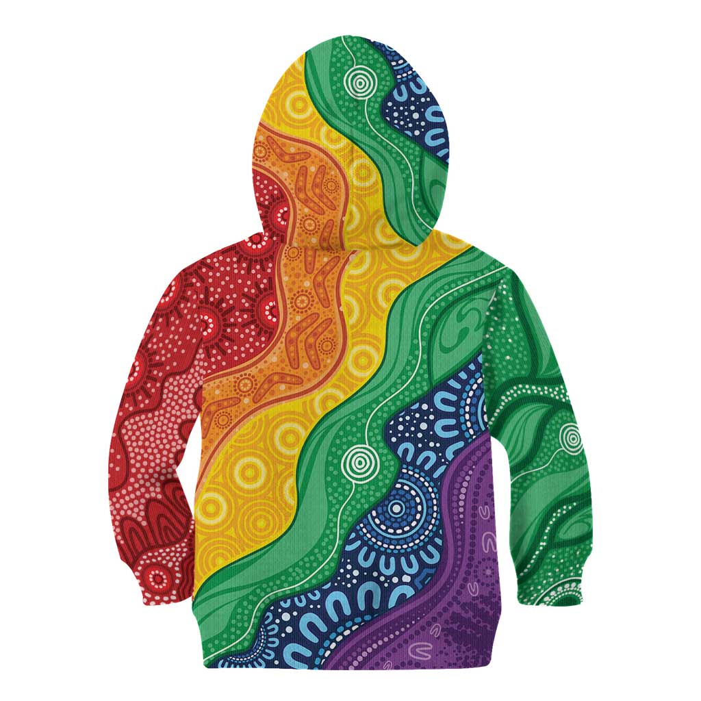 Australia First Nation LGBTQ+ Kid Hoodie Aboriginal Rainbow Flag - Vibe Hoodie Shop