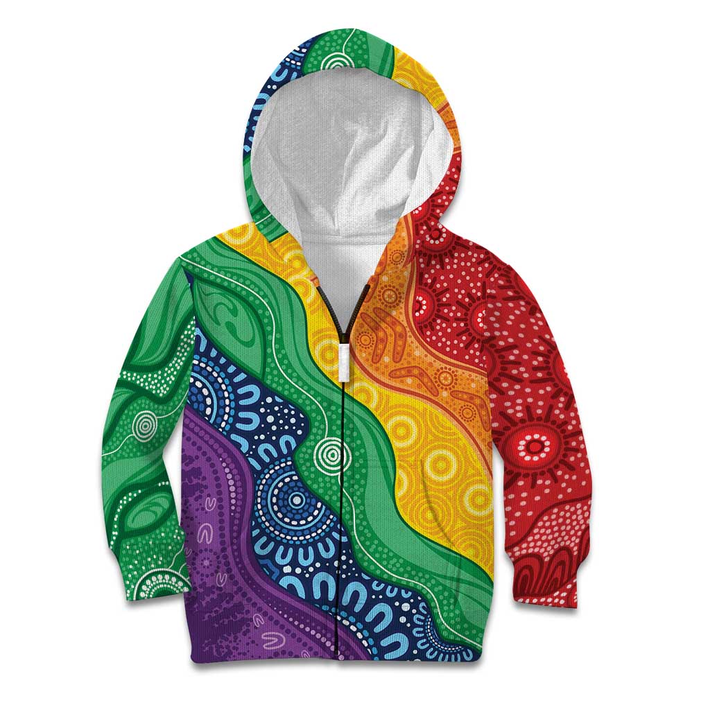 Australia First Nation LGBTQ+ Kid Hoodie Aboriginal Rainbow Flag - Vibe Hoodie Shop