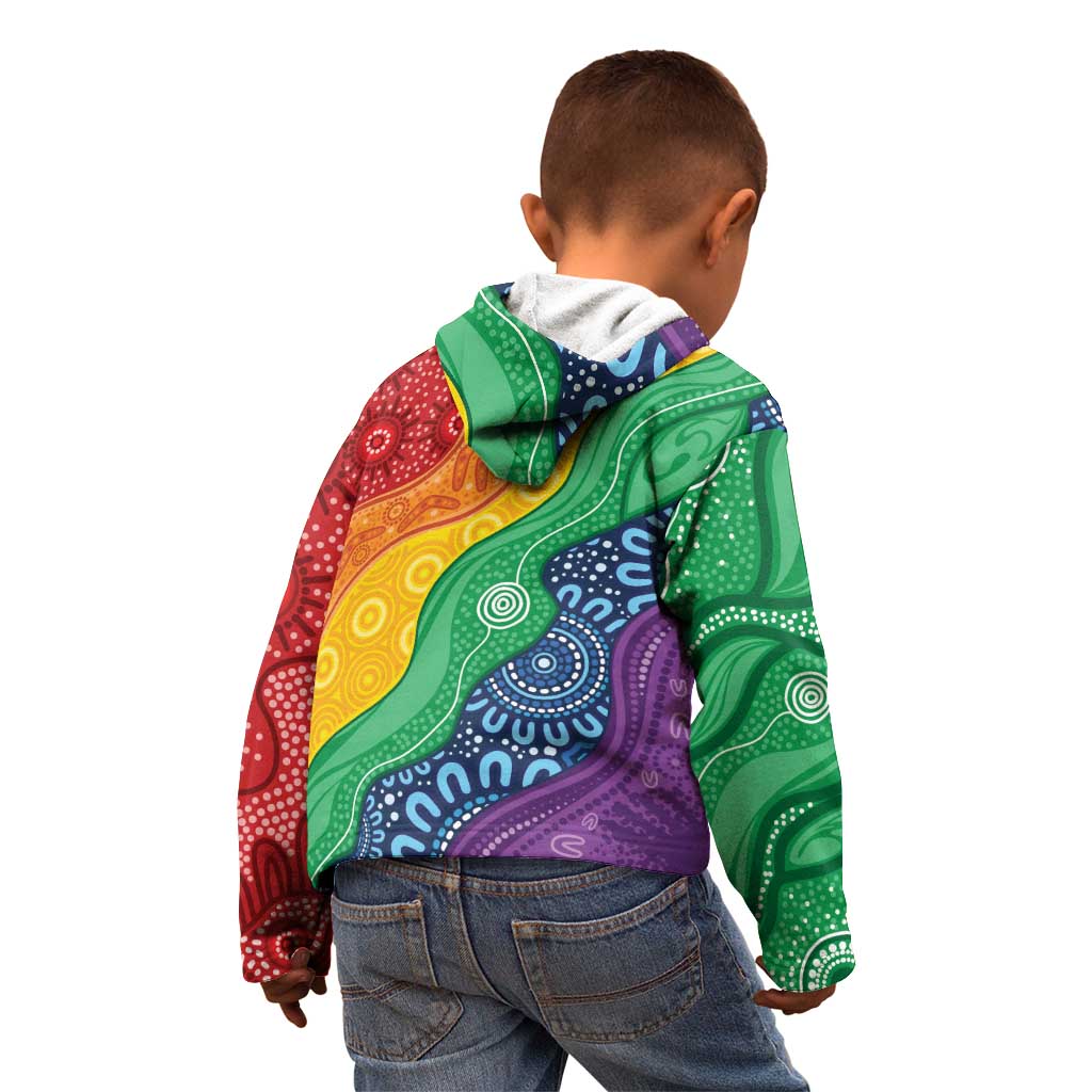 Australia First Nation LGBTQ+ Kid Hoodie Aboriginal Rainbow Flag - Vibe Hoodie Shop