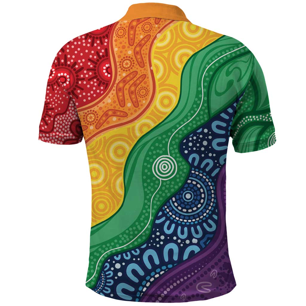 Australia First Nation LGBTQ+ Polo Shirt Aboriginal Rainbow Flag - Vibe Hoodie Shop