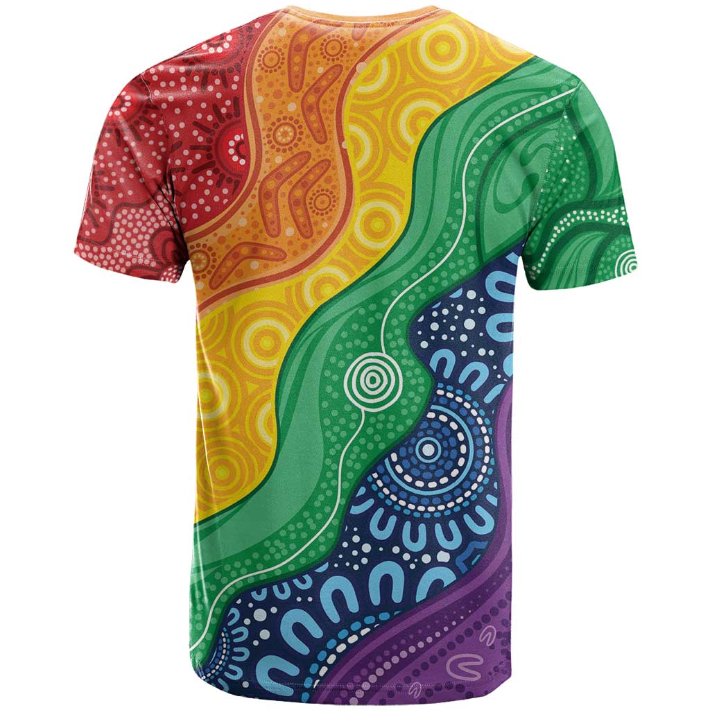 Australia First Nation LGBTQ+ T Shirt Aboriginal Rainbow Flag - Vibe Hoodie Shop