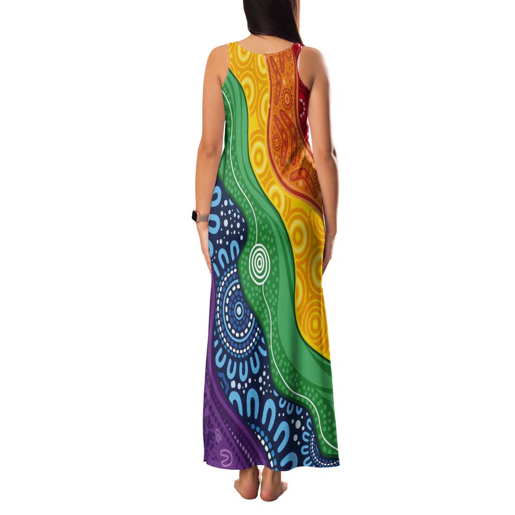 Australia First Nation LGBTQ+ Tank Maxi Dress Aboriginal Rainbow Flag