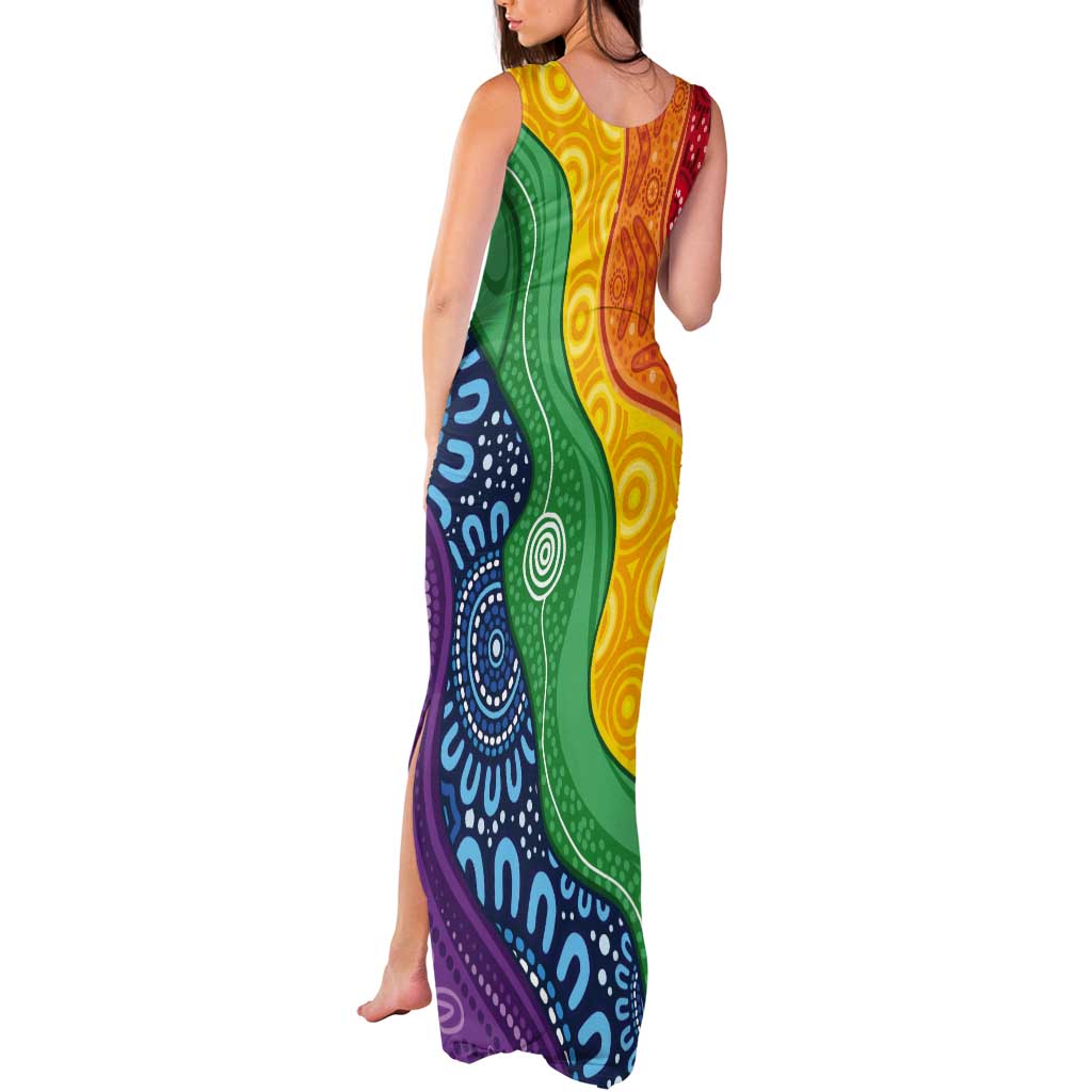 Australia First Nation LGBTQ+ Tank Maxi Dress Aboriginal Rainbow Flag