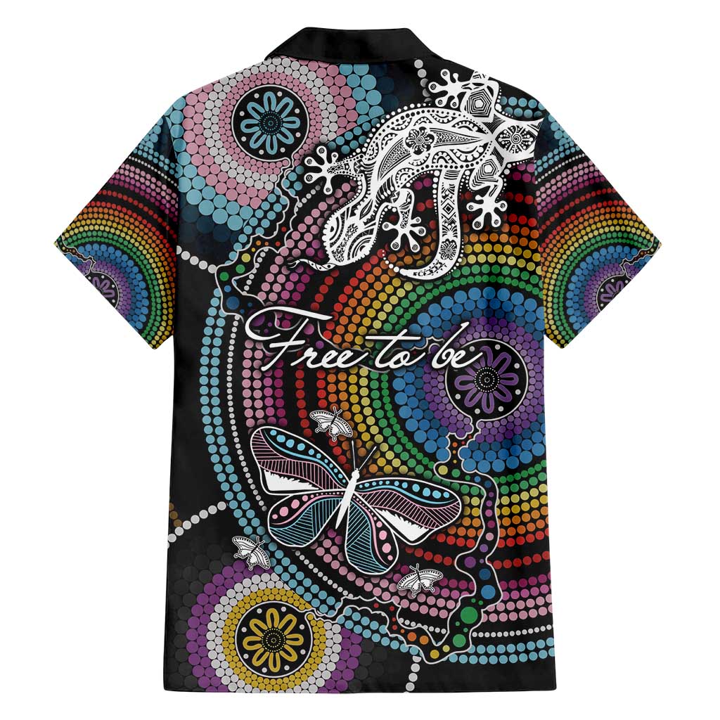 Sydney Pride Aboriginal Family Matching Long Sleeve Bodycon Dress and Hawaiian Shirt Free To Be