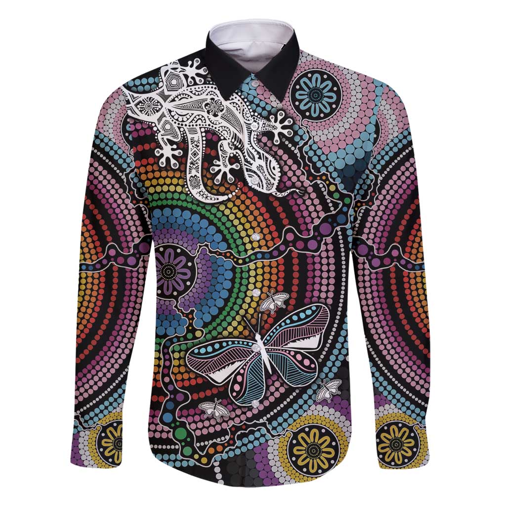 Sydney Pride Aboriginal Family Matching Long Sleeve Bodycon Dress and Hawaiian Shirt Free To Be