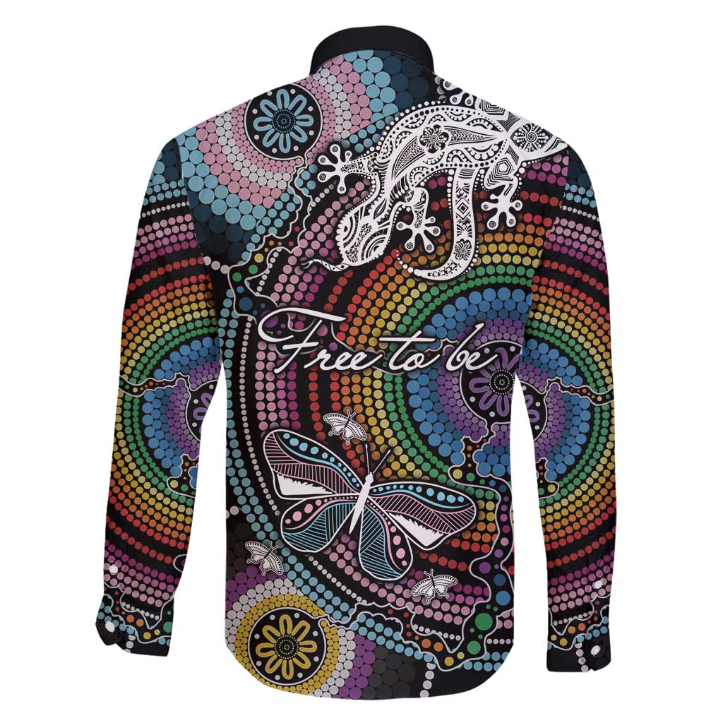 Sydney Pride Aboriginal Family Matching Long Sleeve Bodycon Dress and Hawaiian Shirt Free To Be