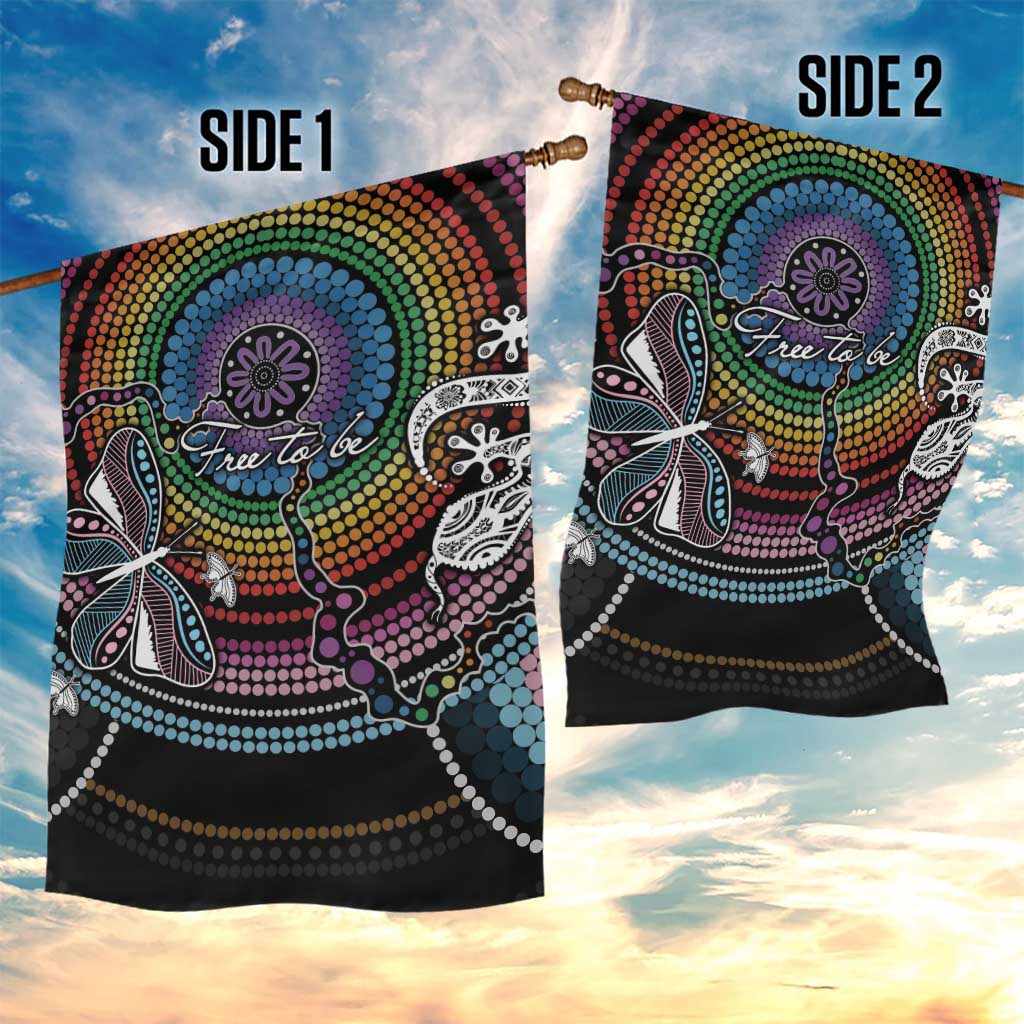 Sydney Pride Aboriginal Garden Flag Free To Be - Vibe Hoodie Shop