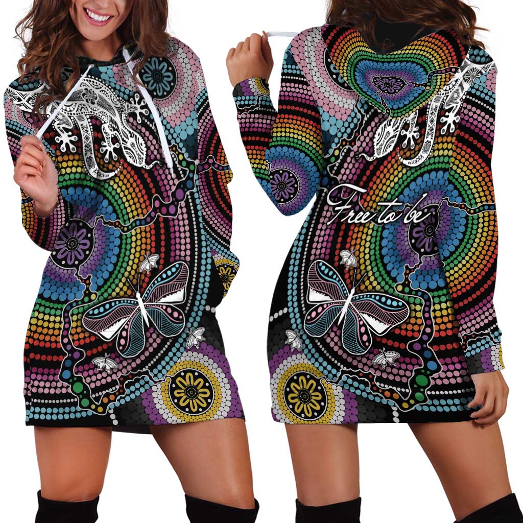 Sydney Pride Aboriginal Hoodie Dress Free To Be - Vibe Hoodie Shop