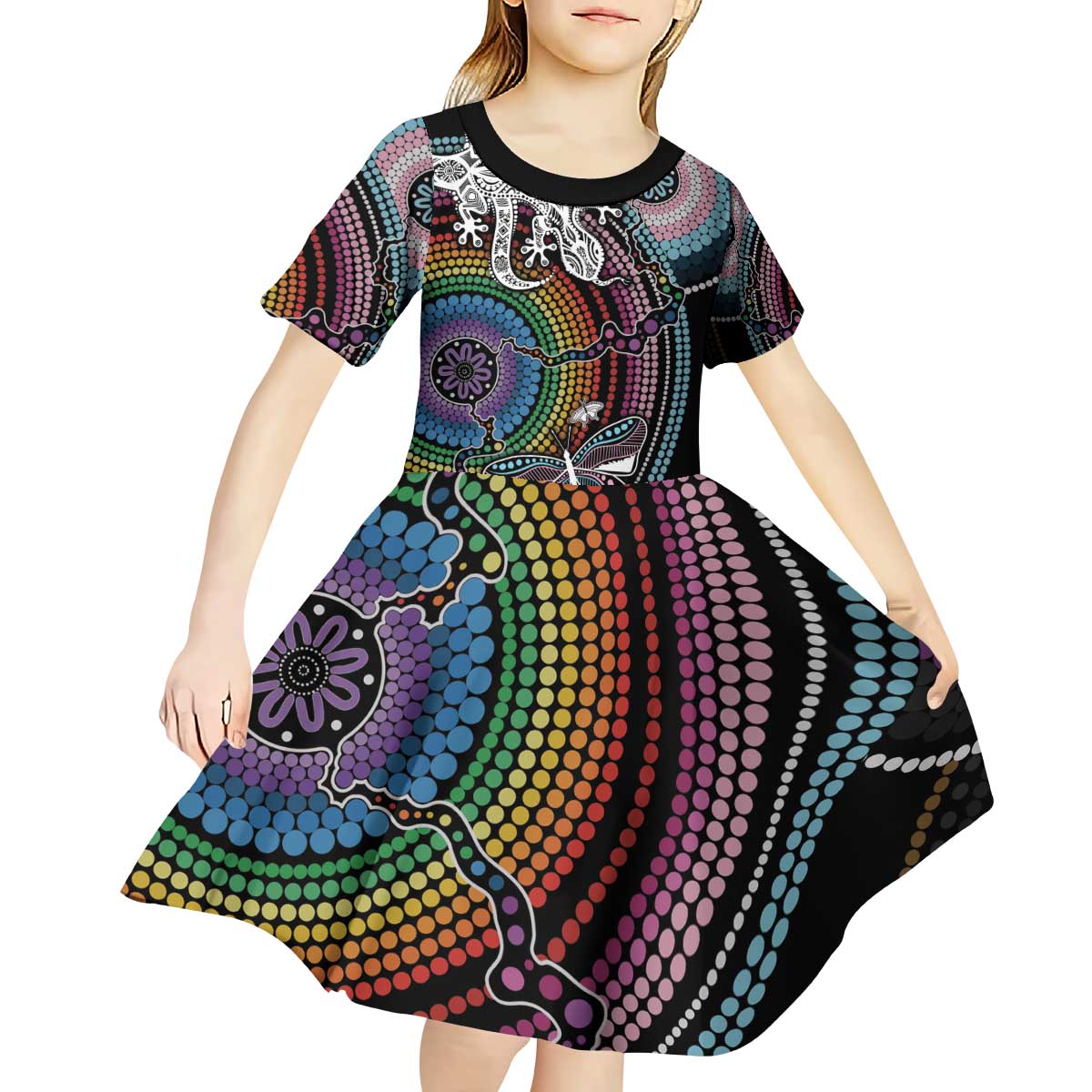 Sydney Pride Aboriginal Kid Short Sleeve Dress Free To Be - Vibe Hoodie Shop