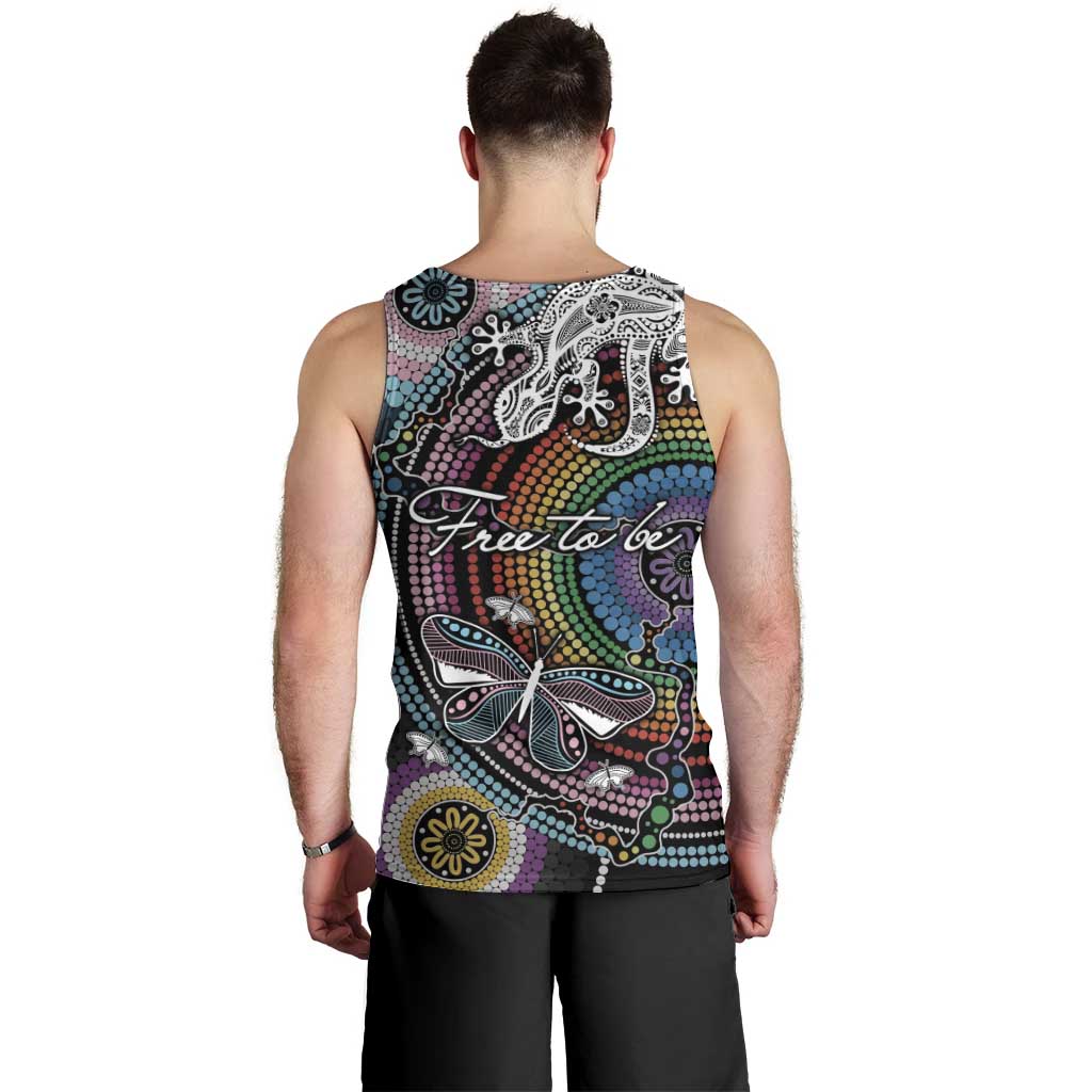 Sydney Pride Aboriginal Men Tank Top Free To Be - Vibe Hoodie Shop